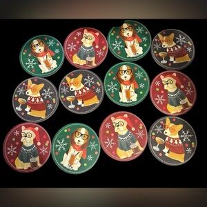 NWOT set of 12 Christmas dog coasters